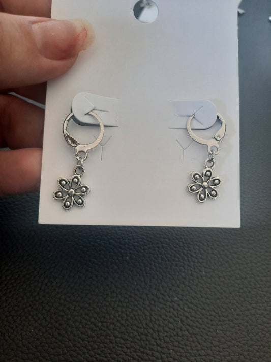 Flower Huggie Earrings
