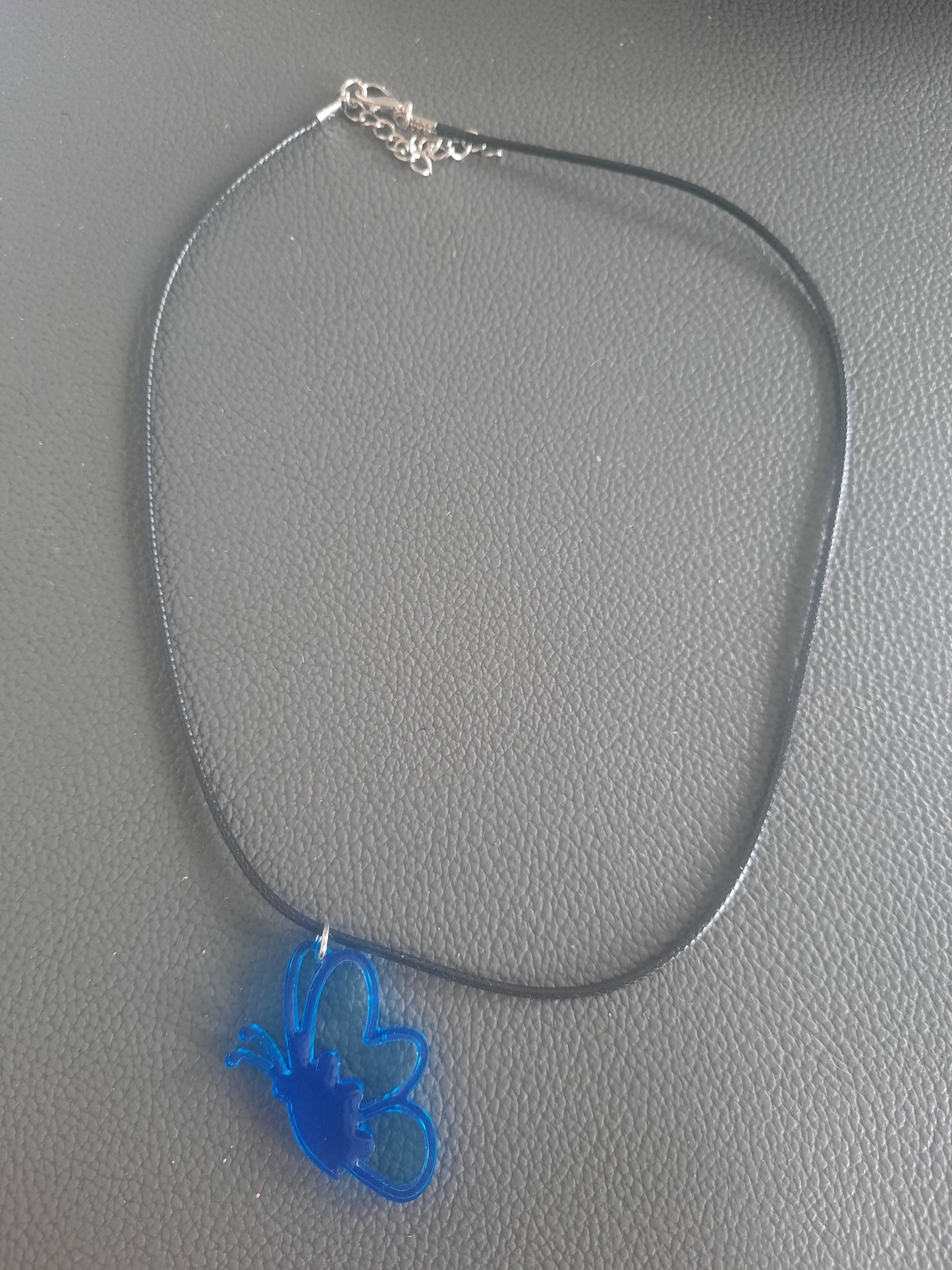 Blue Butterfly Resin Necklace